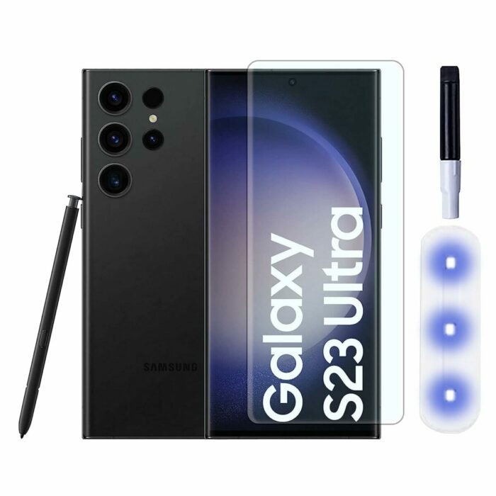 Samsung S23 Ultra (5G) Full Tempered Glass, Sensitive touch, 9H Hardness, Anti-Scratch Edge to Edge Full Glue Tempered Mobile Screen protector