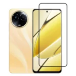(Pack of 3) Realme 11X 5G Full Tempered Glass Screen Protector – Military-Grade Durability, High-Density Glass, 9H Hardness, Anti-Scratch, Sensitive Touch, Edge-to-Edge, Full Glue Coverage, Bubble-Free