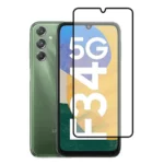 (Pack of 3) Samsung Galaxy F34 5G Full Tempered Glass Screen Protector – Military-Grade Durability, High-Density Glass, 9H Hardness, Anti-Scratch, Sensitive Touch, Edge-to-Edge, Full Glue Coverage, Bubble-Free