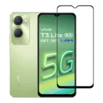 (Pack of 3) Vivo T3 Lite 5G Full Tempered Glass Screen Protector – Military-Grade Durability, High-Density Glass, 9H Hardness, Anti-Scratch, Sensitive Touch, Edge-to-Edge, Full Glue Coverage, Bubble-Free